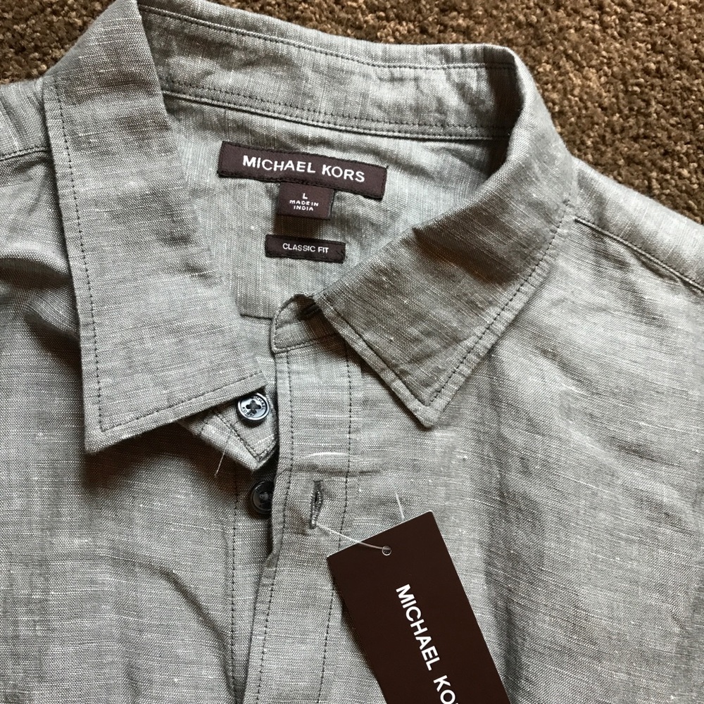 Michael Kors - NWT Men’s Large Gray Button-Down
